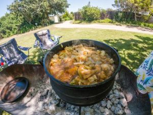 Oxtail Potjie Cooking on the fire