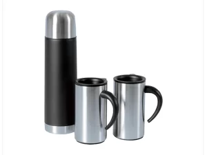 Stainless Steel Flask-plus-2-Cups-gift-set
